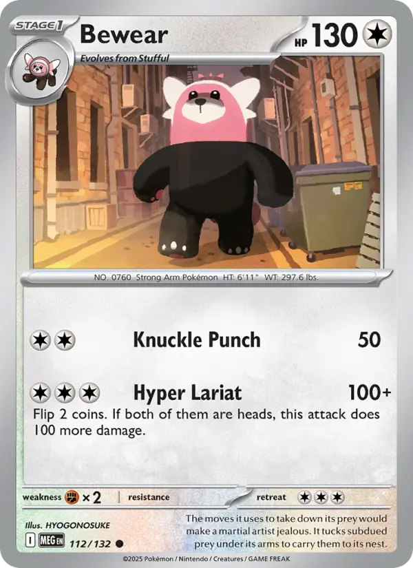 Losse Pokémonkaart 112/132 - Bewear - Mega Evolution - [Common]