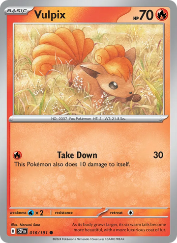 Losse Pokémonkaart 016/191 - Vulpix - Surging Sparks - [Common]