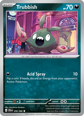 Losse Pokémonkaart 056/086 - Trubbish - Chaos Rising - [Common] - Reverse Holo