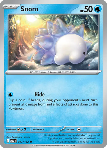 Losse Pokémonkaart 042/132 - Snom - Mega Evolution - [Common]