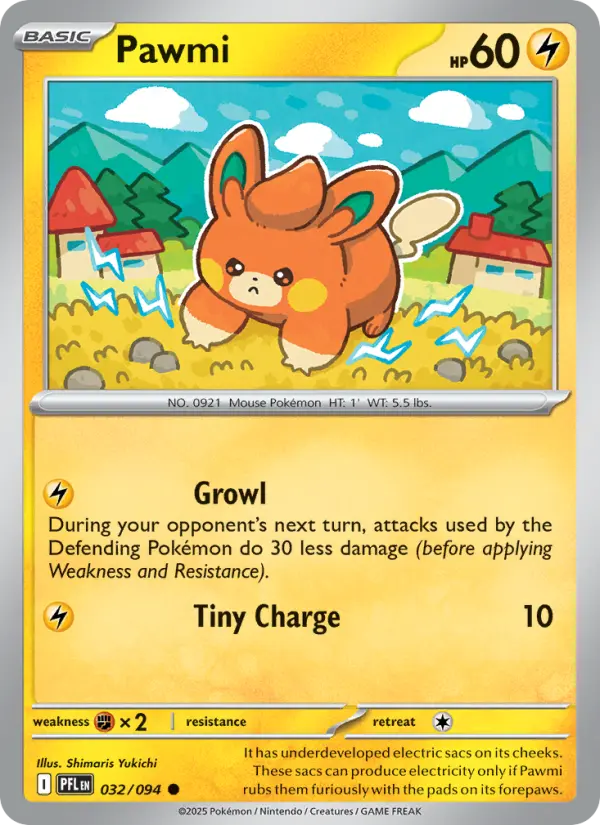 Losse Pokémonkaart 032/094 - Pawmi - Phantasmal Flames - [Common]