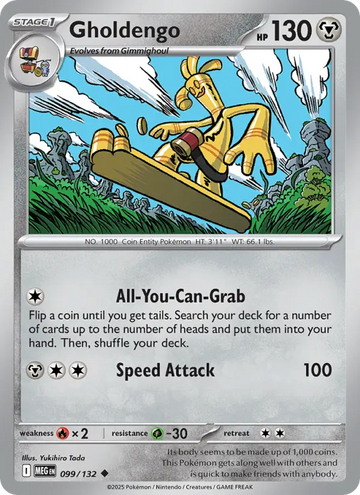 Losse Pokémonkaart 099/132 - Gholdengo - Mega Evolution - [Uncommon]