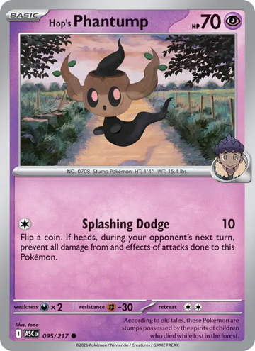 Losse Pokémonkaart 095/217 - Hop's Phantump - Ascended Heroes - [Common] - Energy Reverse Holo