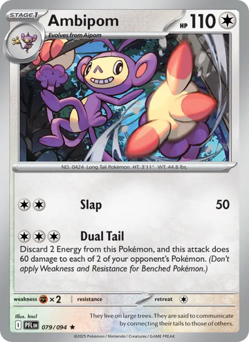 Losse Pokémonkaart 079/094 - Ambipom - Phantasmal Flames - [Rare]