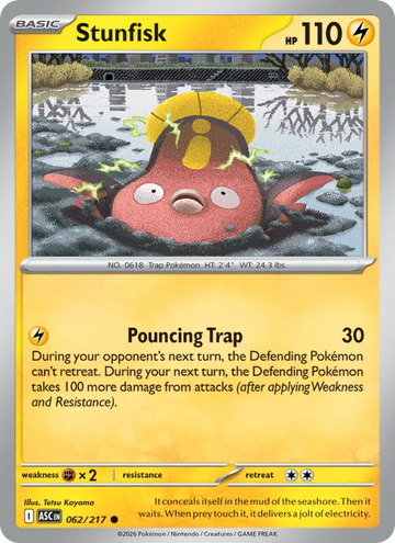 Losse Pokémonkaart 062/217 - Stunfisk - Ascended Heroes - [Common] - Energy Reverse Holo
