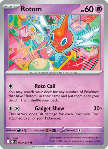 Losse Pokémonkaart 092/217 - Rotom - Ascended Heroes - [Common]