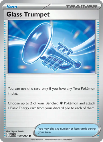 Losse Pokémonkaart 189/217 - Glass Trumpet - Ascended Heroes - [Common]