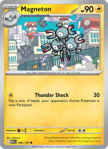 Losse Pokémonkaart 046/132 - Magneton - Mega Evolution - [Common]