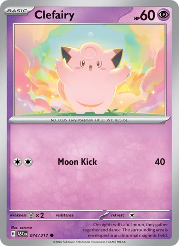 Losse Pokémonkaart 074/217 - Clefairy - Ascended Heroes - [Common] - Energy Reverse Holo