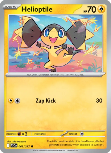 Losse Pokémonkaart 063/217 - Helioptile - Ascended Heroes - [Common]