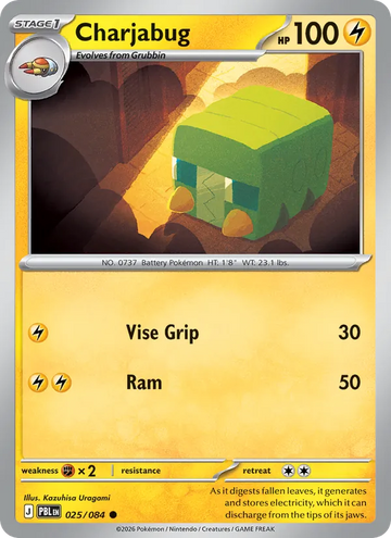 Losse Pokémonkaart 025/084 - Charjabug - Pitch Black - [Common]