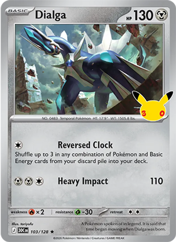 Losse Pokémonkaart 103/128 - Dialga - 30th Celebration - [Rare]