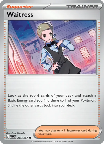Losse Pokémonkaart 215/217 - Waitress - Ascended Heroes - [Common]