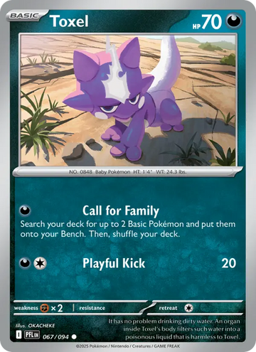 Losse Pokémonkaart 067/094 - Toxel - Phantasmal Flames - [Common]