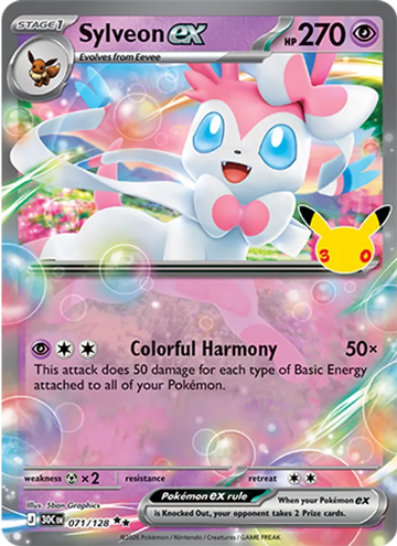 Losse Pokémonkaart 071/128 - Sylveon ex - 30th Celebration - [Double rare]