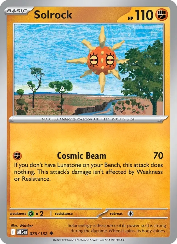 Losse Pokémonkaart 075/132 - Solrock - Mega Evolution - [Uncommon]