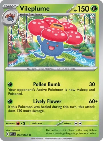 Losse Pokémonkaart 003/094 - Vileplume - Phantasmal Flames - [Rare]