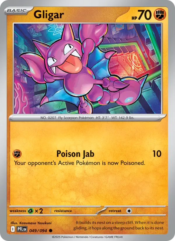 Losse Pokémonkaart 049/094 - Gligar - Phantasmal Flames - [Common]
