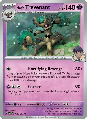 Losse Pokémonkaart 096/217 - Hop's Trevenant - Ascended Heroes - [Rare]