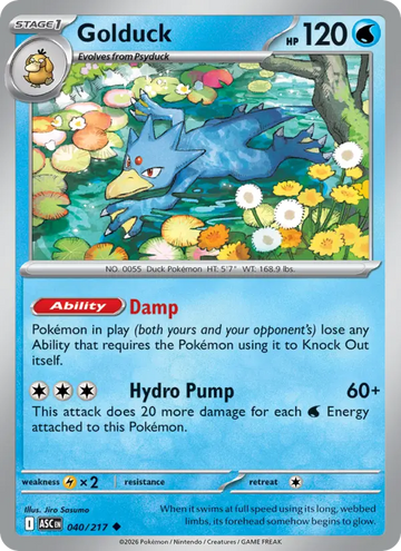 Losse Pokémonkaart 040/217 - Golduck - Ascended Heroes - [Uncommon]