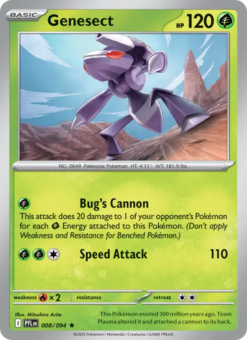 Losse Pokémonkaart 008/094 - Genesect - Phantasmal Flames - [Rare]