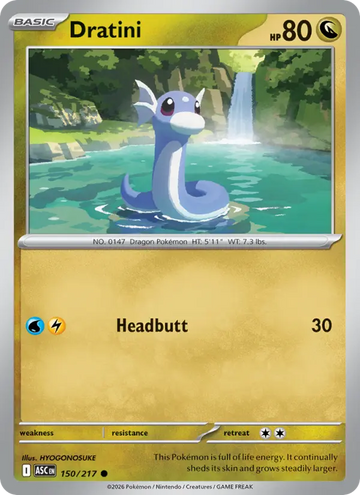 Losse Pokémonkaart 150/217 - Dratini - Ascended Heroes - [Common] - Energy Reverse Holo
