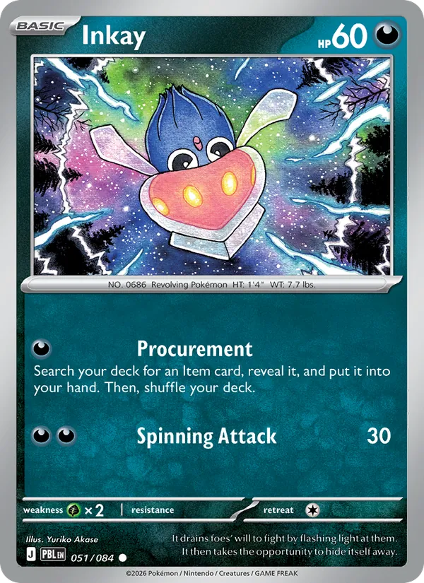 Losse Pokémonkaart 051/084 - Inkay - Pitch Black - [Common]