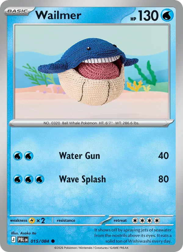 Losse Pokémonkaart 015/084 - Wailmer - Pitch Black - [Common] - Reverse Holo