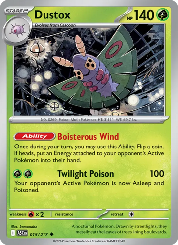 Losse Pokémonkaart 015/217 - Dustox - Ascended Heroes - [Uncommon]