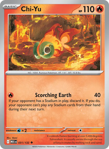 Losse Pokémonkaart 031/132 - Chi-Yu - Mega Evolution - [Uncommon]
