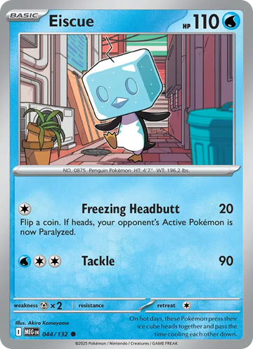Losse Pokémonkaart 044/132 - Eiscue - Mega Evolution - [Common]