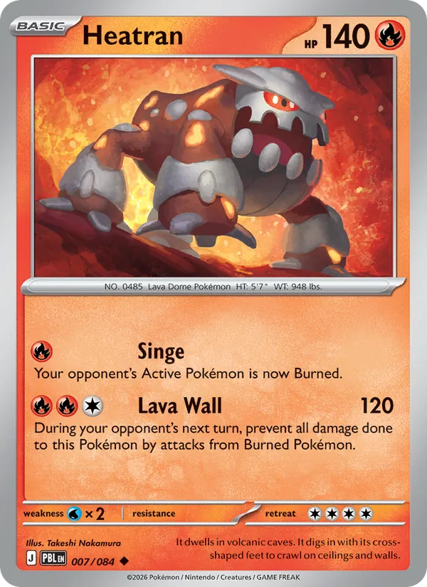 Losse Pokémonkaart 007/084 - Heatran - Pitch Black - [Uncommon]