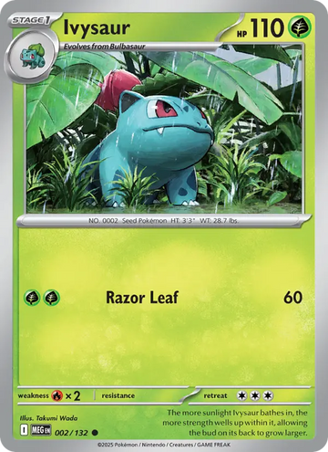 Losse Pokémonkaart 002/132 - Ivysaur - Mega Evolution - [Common]