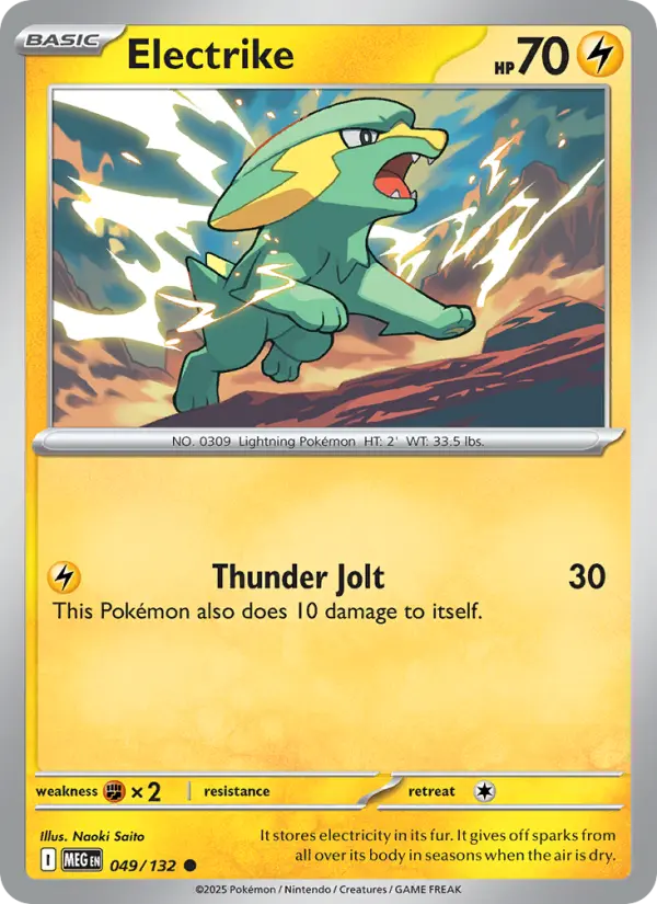 Losse Pokémonkaart 049/132 - Electrike - Mega Evolution - [Common]