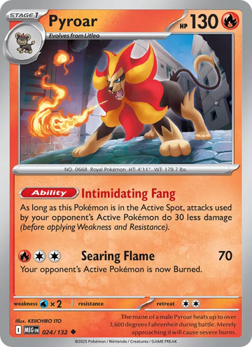 Losse Pokémonkaart 024/132 - Pyroar - Mega Evolution - [Uncommon]