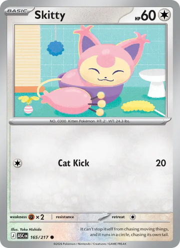 Losse Pokémonkaart 165/217 - Skitty - Ascended Heroes - [Common]