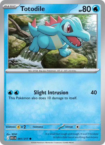 Losse Pokémonkaart 041/217 - Totodile - Ascended Heroes - [Common] - Energy Reverse Holo