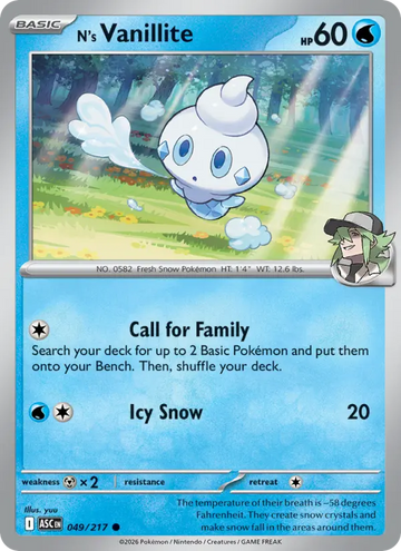 Losse Pokémonkaart 049/217 - N's Vanillite - Ascended Heroes - [Common]
