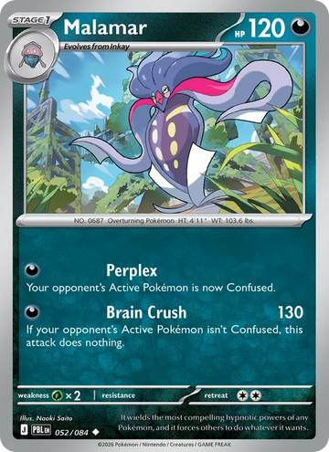 Losse Pokémonkaart 052/084 - Malamar - Pitch Black - [Uncommon] - Reverse Holo