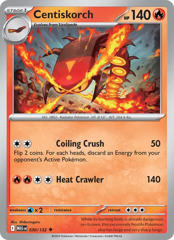 Losse Pokémonkaart 030/132 - Centiskorch - Mega Evolution - [Uncommon]