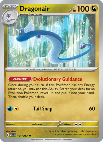 Losse Pokémonkaart 151/217 - Dragonair - Ascended Heroes - [Uncommon] - Energy Reverse Holo