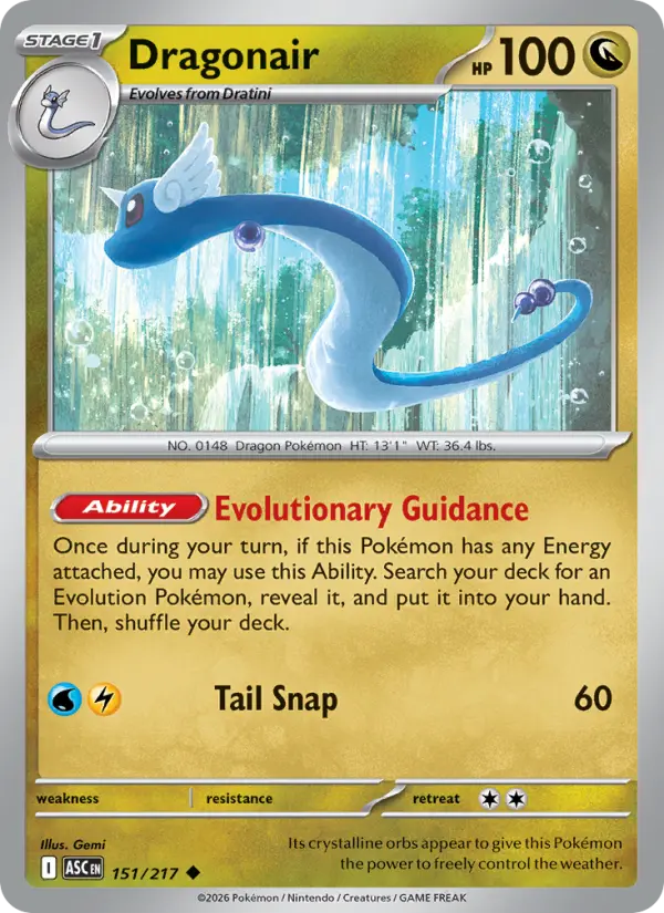 Losse Pokémonkaart 151/217 - Dragonair - Ascended Heroes - [Uncommon] - Loveball Reverse Holo