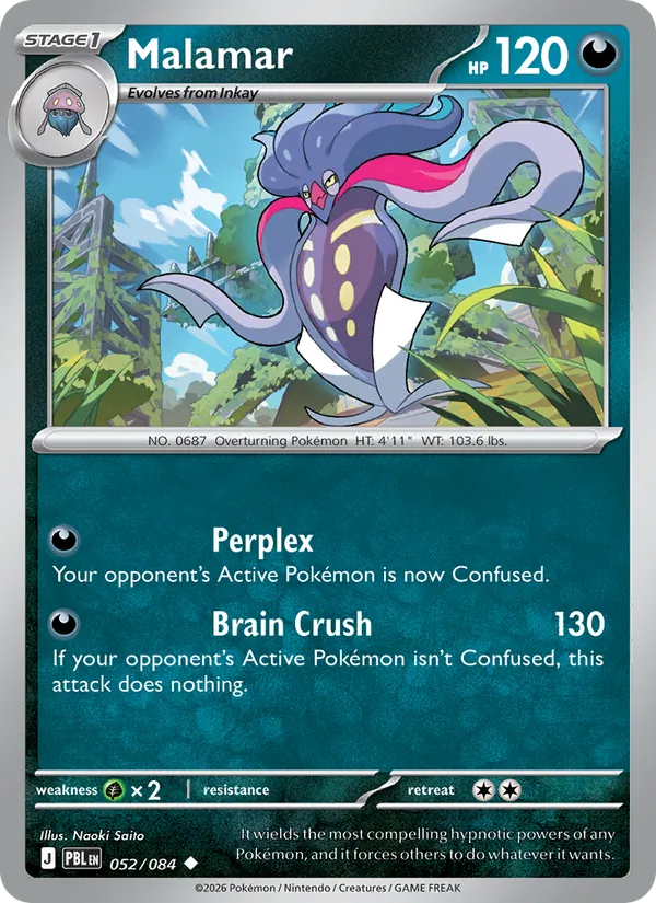 Losse Pokémonkaart 052/084 - Malamar - Pitch Black - [Uncommon]