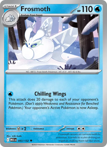 Losse Pokémonkaart 043/132 - Frosmoth - Mega Evolution - [Uncommon]