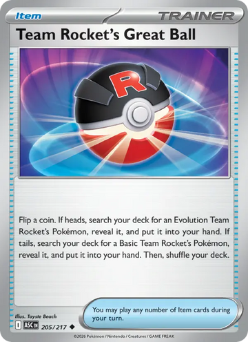 Losse Pokémonkaart 205/217 - Team Rocket's Great Ball - Ascended Heroes - [Uncommon]