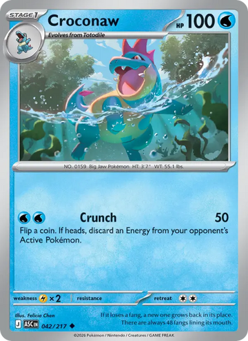 Losse Pokémonkaart 042/217 - Croconaw - Ascended Heroes - [Uncommon] - Friendball Reverse Holo
