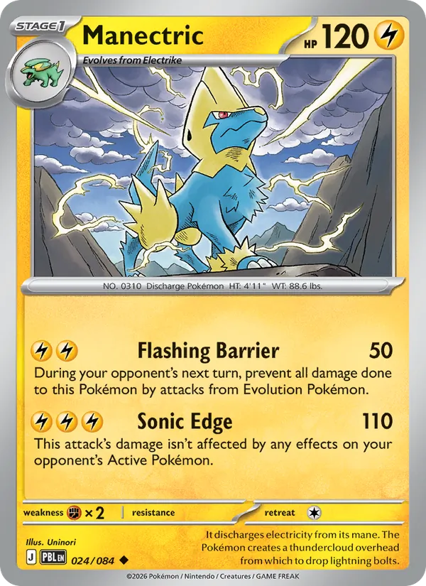 Losse Pokémonkaart 024/084 - Manectric - Pitch Black - [Uncommon]