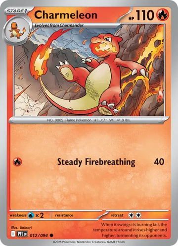 Losse Pokémonkaart 012/094 - Charmeleon - Phantasmal Flames - [Common]