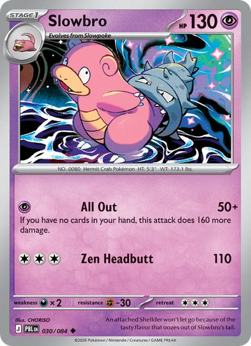 Losse Pokémonkaart 030/084 - Slowbro - Pitch Black - [Uncommon] - Reverse Holo