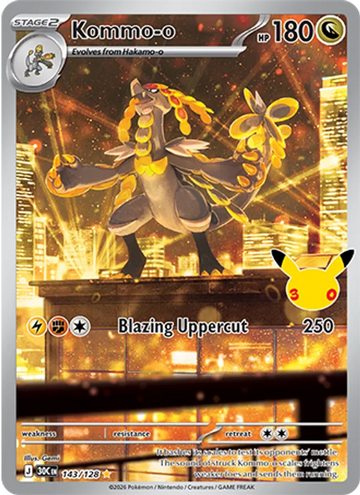 Losse Pokémonkaart 143/128 - Kommo-o - 30th Celebration - [Illustration rare]